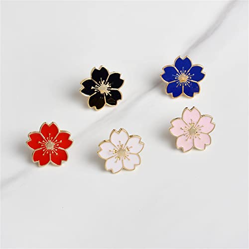 5pcs Cherry Blossoms Badge Brooch Fashion Metal Enamel Lapel Pin Backpack Clothes Fashion Jewelry Gift for Kids Alloy Badge Pins for DIY Backpacks Clothes Bags Jackets Hat Decoration4