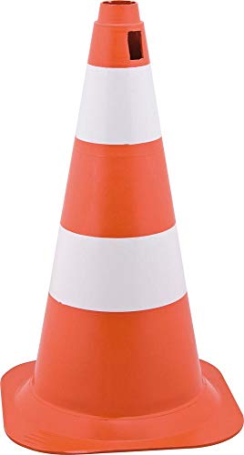 Cone de Sinalização com 50 cm, Branco e Laranja, em Polietileno, Vonder VDO2291