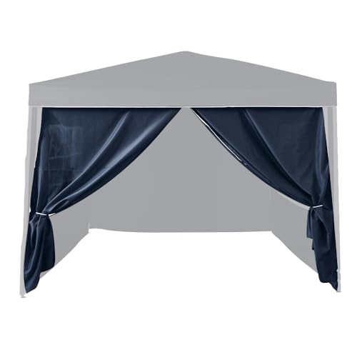 Mur Porte Bleu pour tonnelle Pliante 3 x 3 M Bleu
