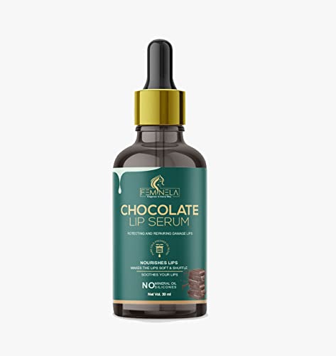 Image of Feminela Dry Lip Serum Oil Chocolate Flavour Lip Shine, Glossy Soft With Moisturizer (Pack Of 1 Bottle 30 ml)