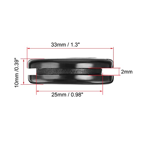 sourcing map 4 Stk. Gummitülle Rund doppelseitige Halterungdurchmesser 25 mm für Drahtschutz