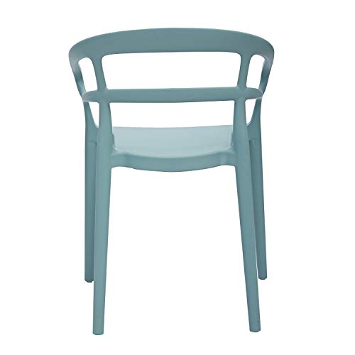 Amazon Basics Light Blue, Curved Back Dining Chair-Set Of 2, Premium Plastic #TOP4