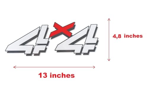 Image of Pair Set 4x4 Decals Stickers Emblem Replacement for 1998-2007 Silverado 1500HD 2500 HD Bed Side (White Red)