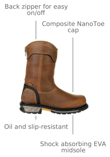 Image of Georgia Boot Unisex Adult Georgia Boot Carbo-tec Ltx Waterproof Composite Toe Pull on Boot
