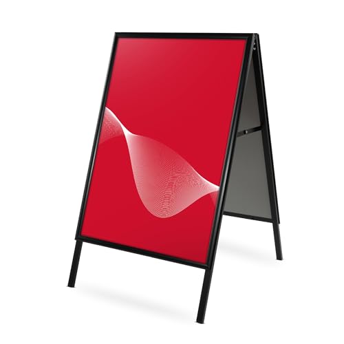 CASHDISPLAY Chevalet Publicitaire Passau | Panneau Publicitaire Sur Pied Double Face | Stop Trottoir avec Système Click | Porte Menu Restaurant en Aluminium |...