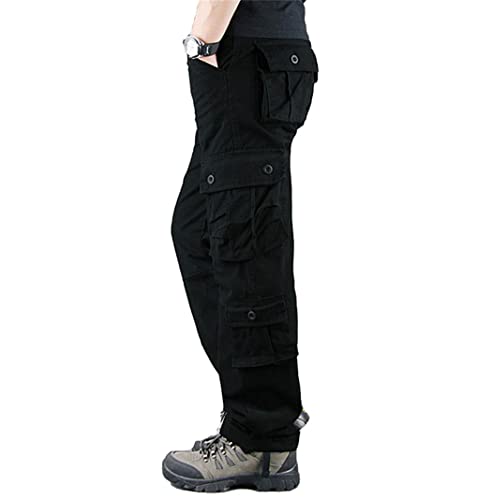 Pantalon tactique décontracté kaki avec poches multiples en coton - 2