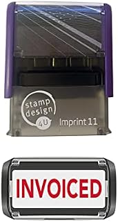 Imprint 11 38 x 14mm INVOICED Self Inking Rubber Stamp in Red Ink Stamp Design 4U