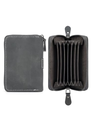 Image of 9 Slot RFID Orignal Leather Credit Debit Card Holder Wallet Money Coin Zipper Purse for Men & Women