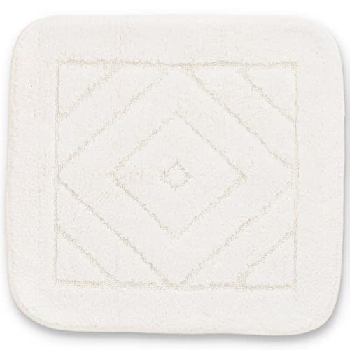 Casatessile Tapis de Bain en Pur Coton Lausanne Scendidoccia Coton, Tapis de Bain Absorbant - Bianco, 55x55 cm.