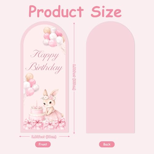 Fondo decorativo rosa con tema de conejo para fiesta miniatura 6