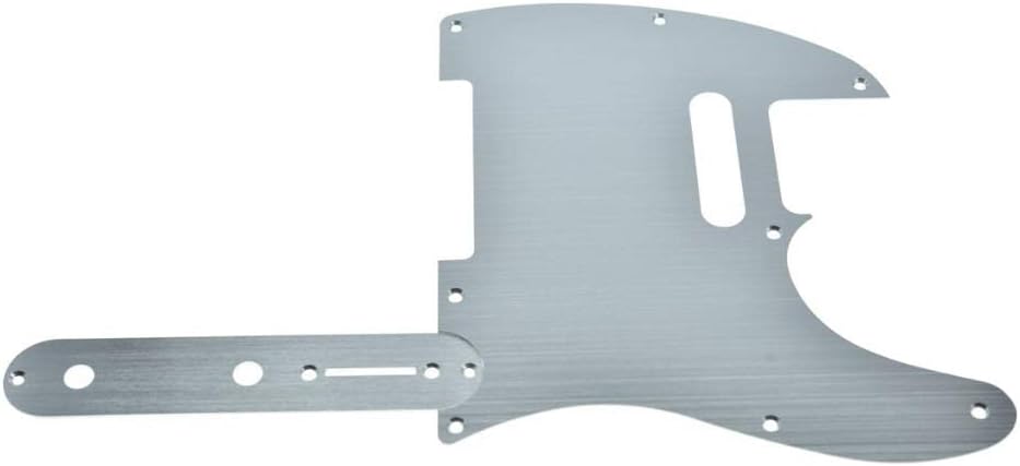 KAISH Metal Aluminum Anodized Tele Pickguard with Metal Control Plate and Screws for American/Mexican Telecaster Silver