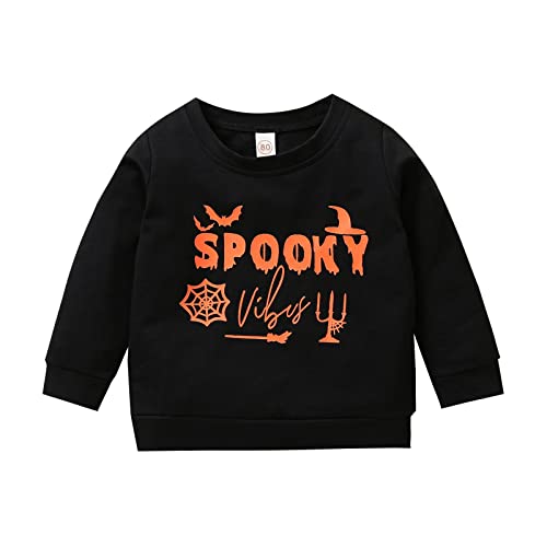 Little Boy Girl Halloween Sweatshirt Skeleton Pumpkin Kids Long Sleeve Shirt Tee Top Clothes