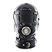 All inclusive Black Leather Head Hood Cosplay Hood Masks Adjustable Halloween Soft Face Masks