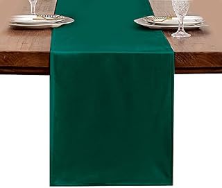 PURORA Table Runner Kitchen Runner Waterproof Beaded Runner Premium Tablerunner Easy Care Collection Vivid Machine Washable (Green, 33 x 180 cm)
