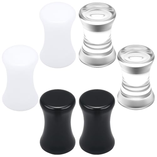 Pexveiuu 4G Acrylic Gauges for Ear Tunnels Plugs Earrings Silicone Clear Black White Gauges Tunnel Earring 4 Gauge Plastic Ear Plug Stretching Kit Piercing Jewelry Women Men 5mm