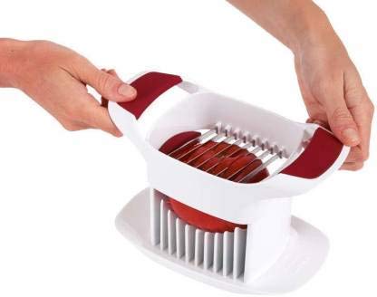 JAYOG ENTERPRISE Tomato Cutter and Slicer- Also for Lime, Onions, Kiwi Fruit, Boiled Eggs Etc- Plastic Kitchen Tools with Steel Blade for Perfect Cutting Veggies for Salad, Burgers,