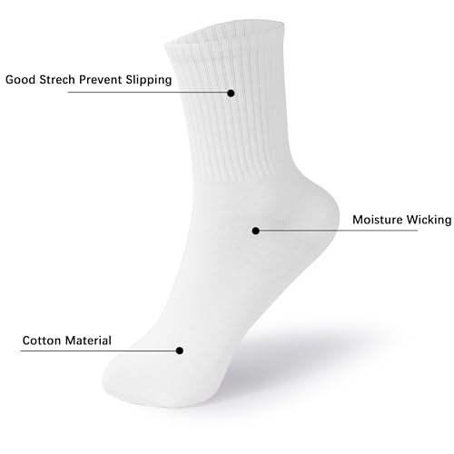 Women Thin Crew Socks Casual Cotton Calf Socks 6 Pairs Size 5-103