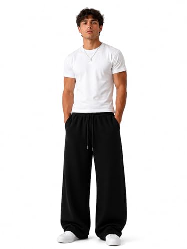 Image of Straight Wide fit Long Length Open Bottom Jogger for Men /Trending Multi Pocket Style, Relaxed Casual Pants for Men