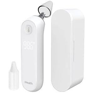 iHealth Ear Thermometer PT5 for Adults, Infants, Toddlers and Children, Child Thermometer with 20 Disposable Lens Filters, Digital Thermometer with Straightforward-to-Learn LED Show, Quick,Light and Exact Outcomes