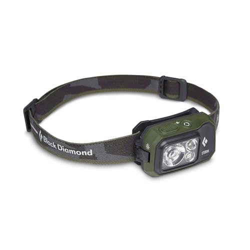 Black Diamond Storm 450 - Lampada da testa, taglia unica, colore: Verde oliva scuro
