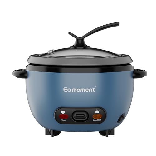 Eamoment ERC-5P07BL 1L | 400W Cuociriso e Vaporiera 2 in 1 Riscaldare e cuocere 1-5 persone Pentola...