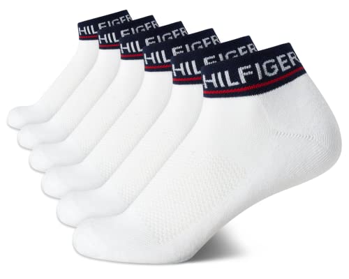 Image of Tommy Hilfiger Womens Quarter Socks - 6 Pack Cotton Blend Cushioned Athletic Ankle Socks for Women for Sports and Running