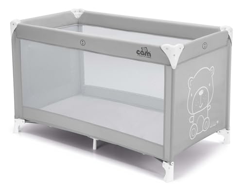 Baby Reisebett Sonno | für 0-36 Monate | Teddy Grau | Kinderreisebett inklusive Transporttasche