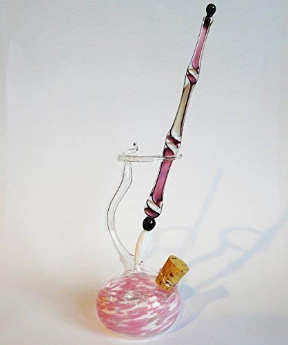 Pluma de Cristal con Tintero de Color 2 Piezas Rosa Blanco