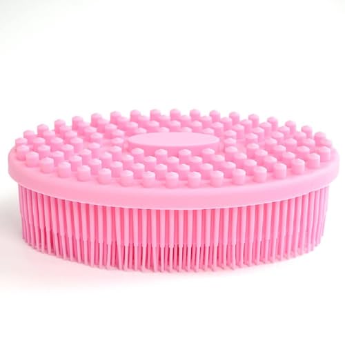 Image of Back Scrubber Shower Bath Brush Long Handle for Shower,Back Scrubber for Shower with Loofah & Exfoliating Mitt,Shower Brush for Bath Dry Brush,Body Brush for Unisex(Oval srubber,1,count)
