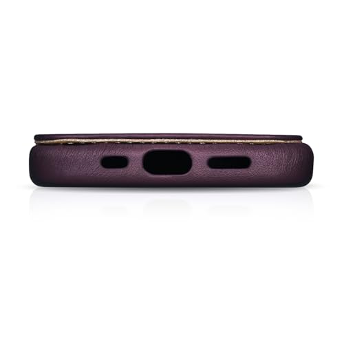 Coque iPhone 17 Pro violette en cuir pour vous accompagner du bureau aux sorties