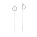 S.Leaf Round Hoop Tassel Threader Earrings Sterling Silver Circle Long Chain Earrings (threader - silver)