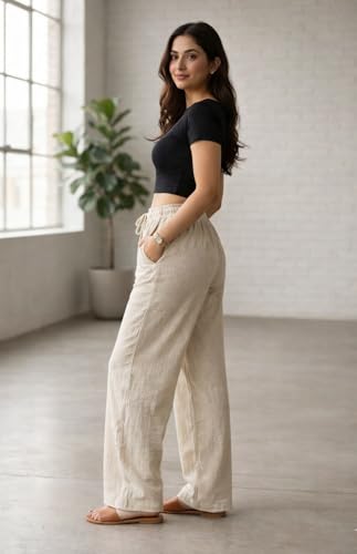 Image of Women Linen Cotton Pants