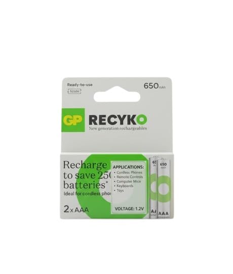 Compatible with GP RECYKO 650mAh AAA W128948397 NiMH Battery(Pack of 2)-image-3