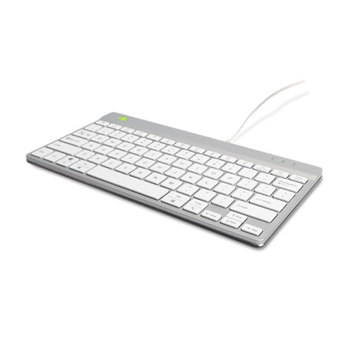 Clavier ergonomique QWERTY haut de gamme R-Go Compact Break blanc filaire