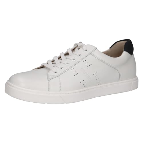 CAPRICE Herren Schnürschuhe aus Leder Flach, Weiß (White Comb), 43 EU