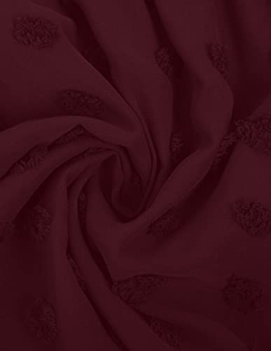 Maternity Boho Shirts Tops Casual Solid Color Chiffon V Neck Long Sleeve Tops Wine M #TOP3