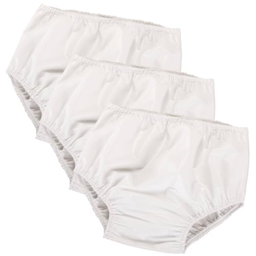 Sani Pant Pull On White, 3 Pack