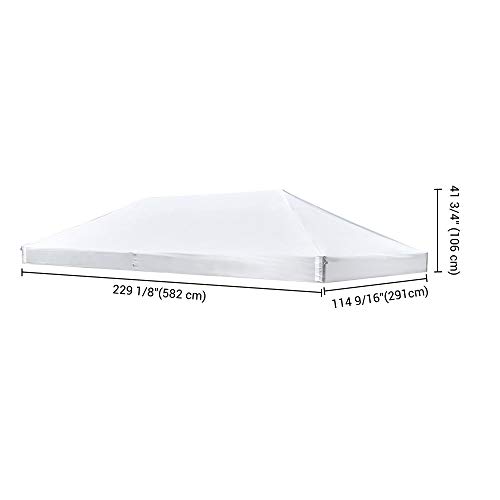 Instahibit 10x20ft Pop Up Top Replacement Instant Canopy Patio Pavilion Gazebo Sunshade Tent Oxford Cover Outdoor White