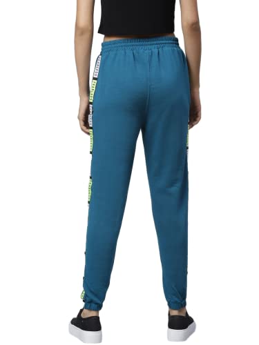 Image of Hubberholme Women's Cotton Blend Regular Fit Fearless Text Printed Track Pants