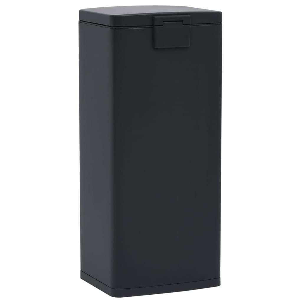 Cubo de basura con pedal antihuellas 30 L negro acero inoxidable inodoro con cubo interior para cocina, baño, oficina, salón, hogar y reciclaje