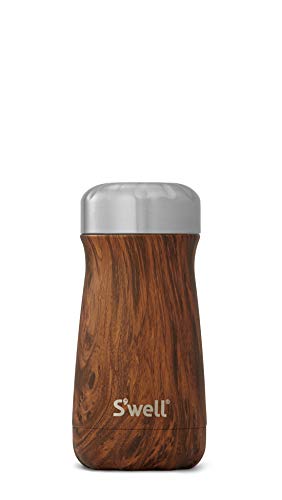 S'well Stainless Steel Traveler - 12 Fl Oz - Teakwood - Triple-Layered Vacuum-Insulated