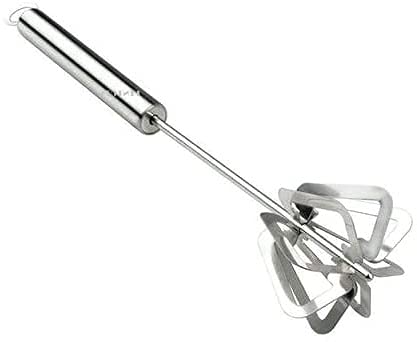 Kentoza Stainless Steel Hand Mixi - Handy churner/Hand Valona/Hand S.S Churner/Lassi Maker/Butter Milk/Milk Shake/Tadkaa Daal/Cocktail/Sarabat Maker/Cold Coffee at Home (Silver) (1pcs)