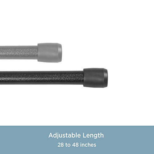 Kenney Kn631/5 Strafford Spring Tension Rod, 28 Inches To 48 Inches, Black #TOP3