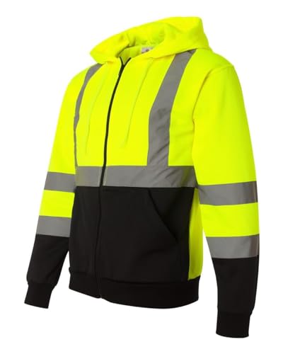 Kishigo Unisex High Visibility Reflective Hoodie Sweatshirt JS102, ANSI 107 Type R/Class 33