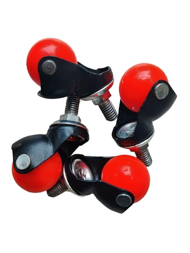 Image of BIRDWING Red Heavy Stainless Steel Gas Cylinder Trolley with Wheels | LPG Cylinder Stand |LPG Gas Cylinder Trolley with 4 White Prime Wheels, 2 Piece