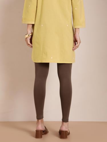 Image of TWIN BIRDS Super Stretchable Cotton Elasthane Fabric Ankle Length Leggings for Women