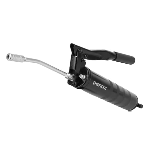 Image of GROZ Lever Grease Gun 500gms | 1 Year Warranty | 6 inch Steel Outlet Extension & Coupler Included | Tip Drop Resistant Steel Head | Pressure Upto 6,000 PSI | G1R /B /T /EC /BL