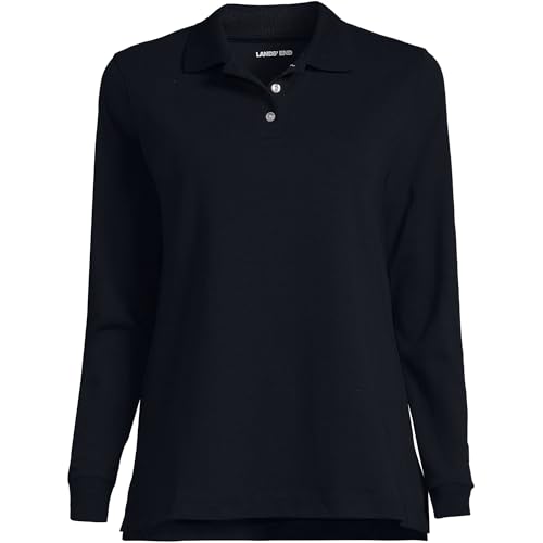 Image of Lands' End School Uniform Kids Long Sleeve Interlock Polo Shirt