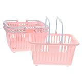 Alipis 3 Stück Kleine Kunststoff aufbewahrungskörbe mit Henkel Tragbare Multifunktionale Körbe für Küche Bad Garten Strand und Praktische Aufbewahrungslösung für Haushalt und Outdoor