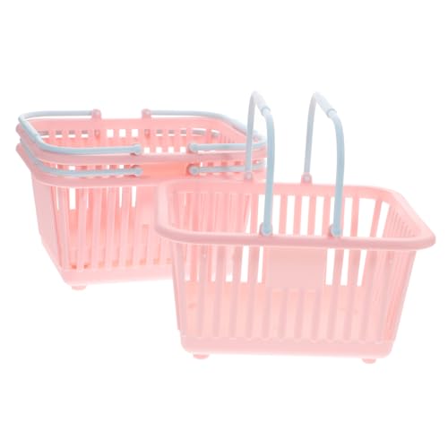 Alipis 3 Stück Kleine Kunststoff aufbewahrungskörbe mit Henkel Tragbare Multifunktionale Körbe für Küche Bad Garten Strand und Praktische Aufbewahrungslösung für Haushalt und Outdoor
